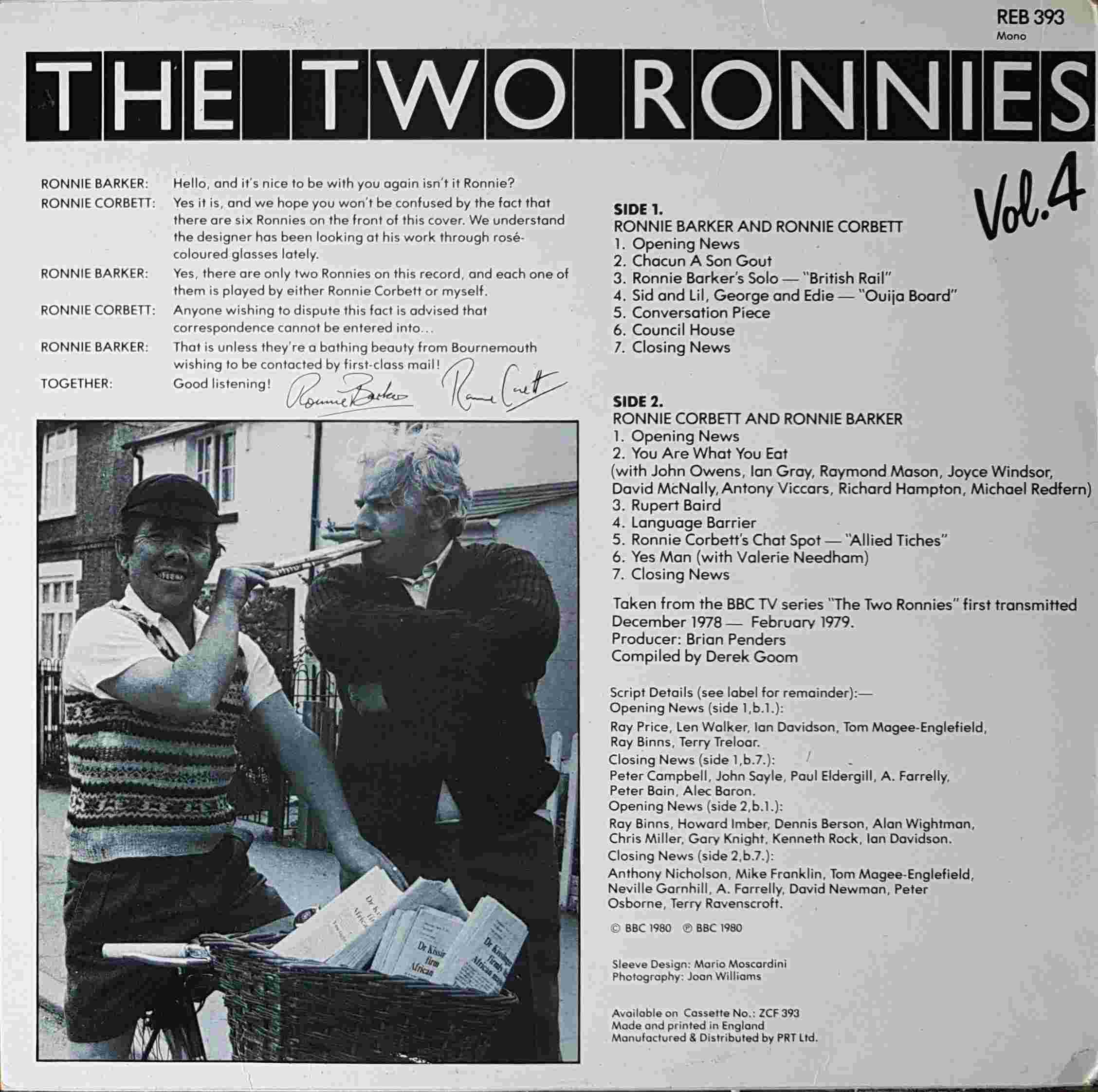 Picture of REB 393 The two Ronnies - Volume 4 by artist Various from the BBC records and Tapes library